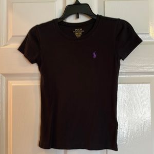 Girls Polo shirt black size M (8-10)